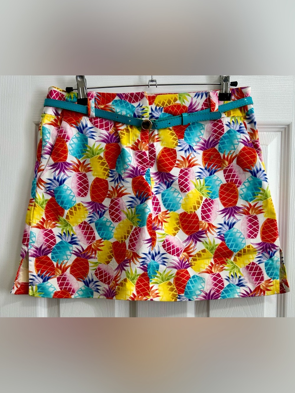 Attyre Women’s Skort Vibrant Pineapple Print , Size 4 Petite